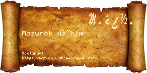 Mazurek Áhim névjegykártya